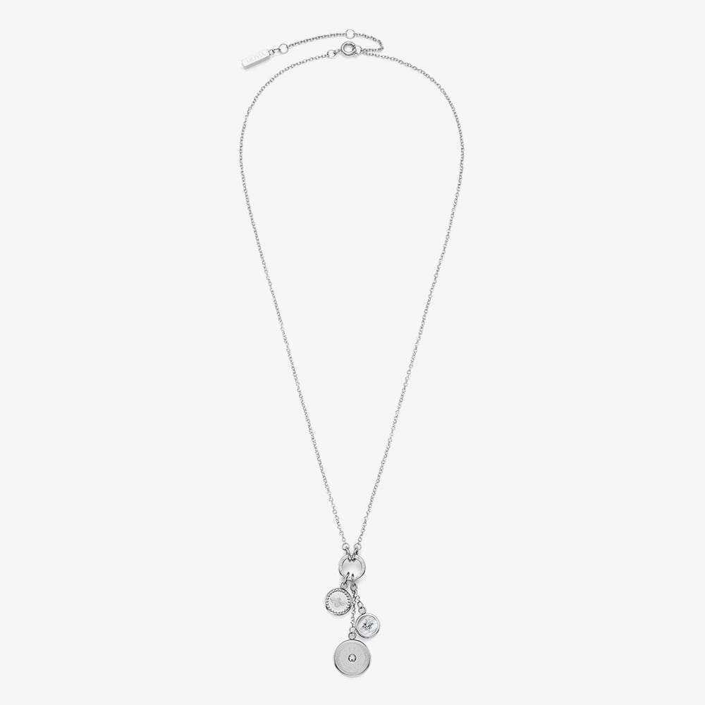 Olivia Burton Signature Silver Tone Crystal Bumble Bee & North Star Multi Charm Necklace 24100330