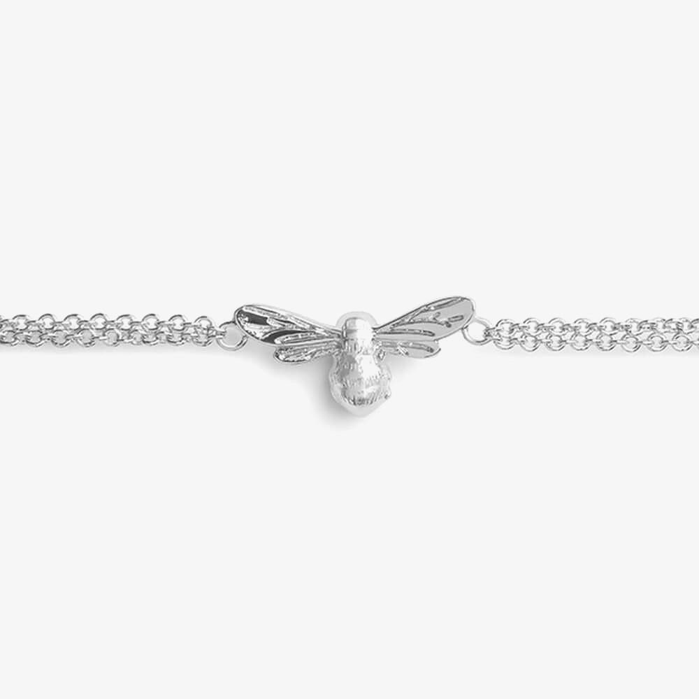 Olivia Burton Lucky Bee Silver Tone Chain Bracelet OBJAMB45N