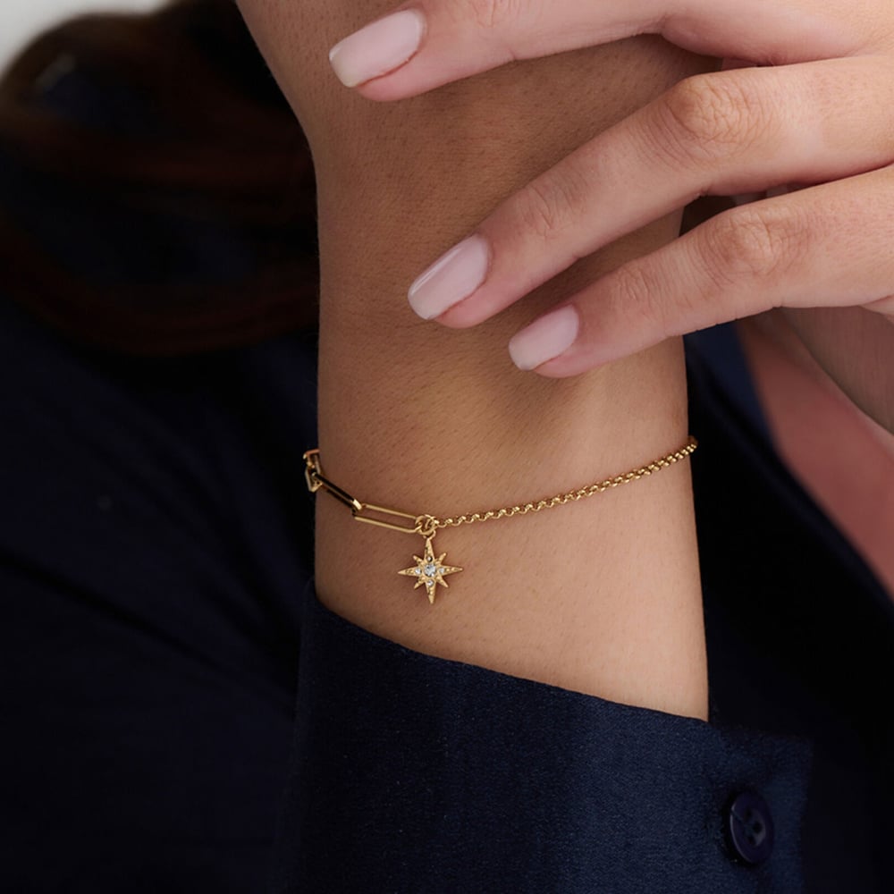 Olivia Burton Celestial North Star Mismatch Gold-Tone Bracelet OBJCLB47