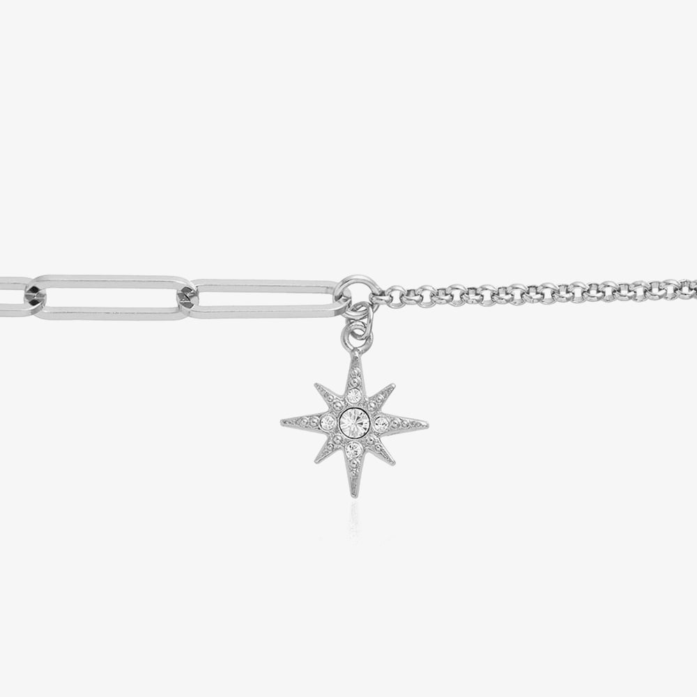 Olivia Burton Celestial North Star Mismatch Silver Bracelet OBJCLB48