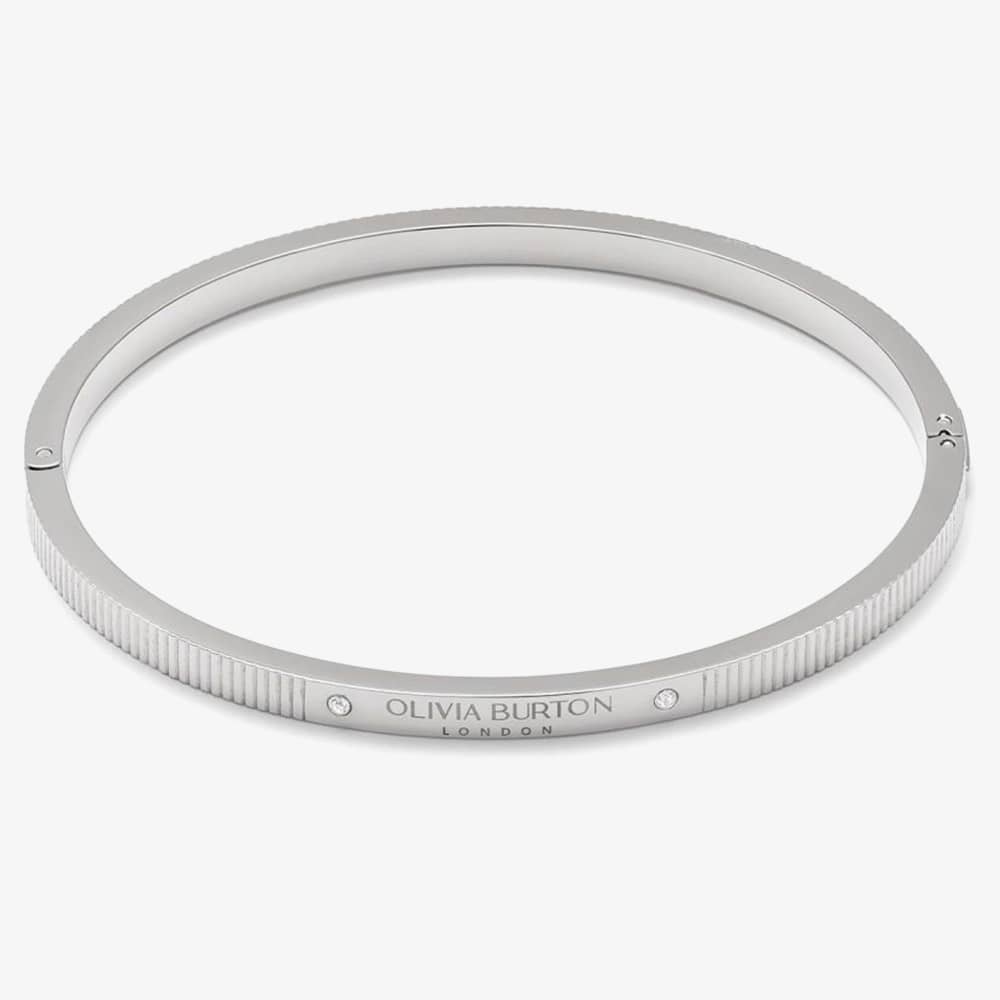 Product photograph of Olivia Burton Classic Linear Silver Bangle 24100013 from The Jewel Hut