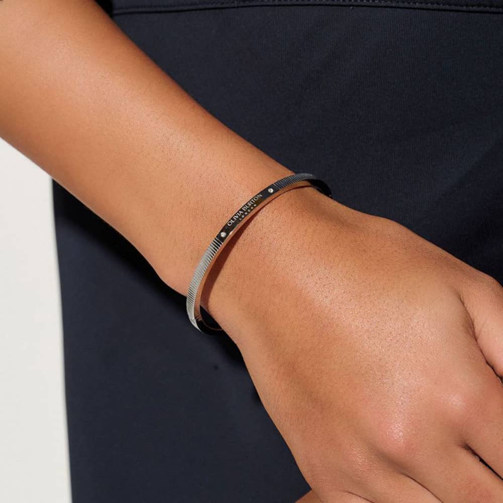 Olivia Burton Classic Linear Silver Bangle 24100013