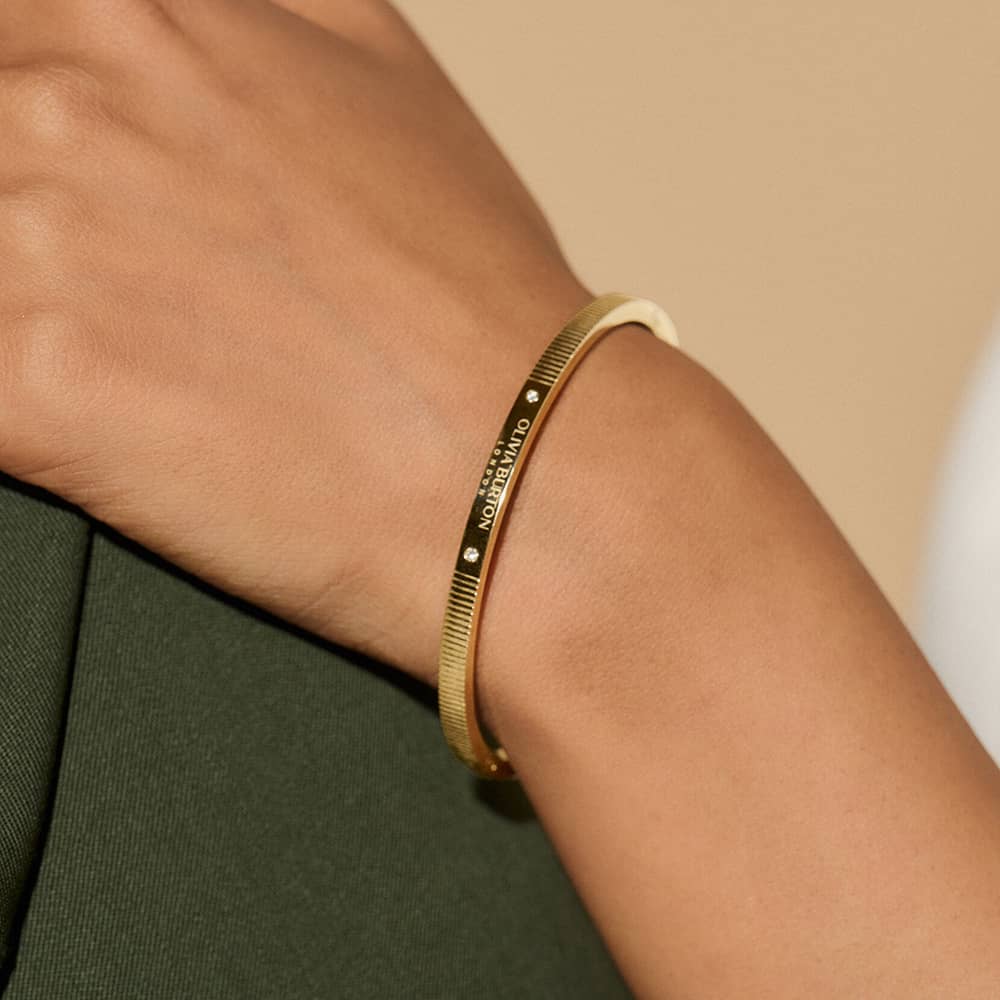 Olivia Burton Classic Linear Gold Plated Bangle 24100014