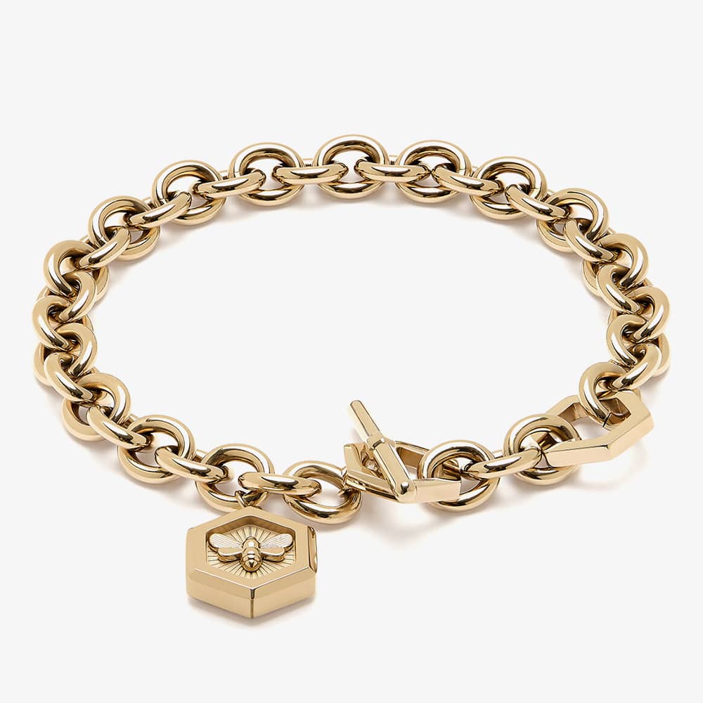 Olivia Burton Signature Minima Bee Gold Plated Toggle Bracelet 24100103