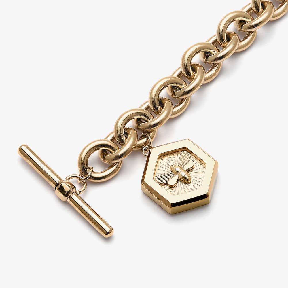 Olivia Burton Signature Minima Bee Gold Plated Toggle Bracelet 24100103