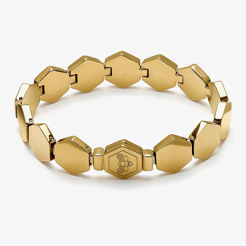 Olivia Burton Signature Honeycomb Gold Plated Hexagonal Bracelet 24100155