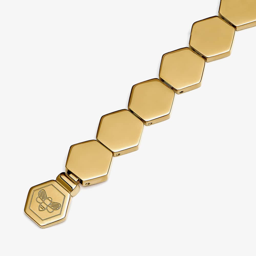 Olivia Burton Signature Honeycomb Gold Plated Hexagonal Bracelet 24100155