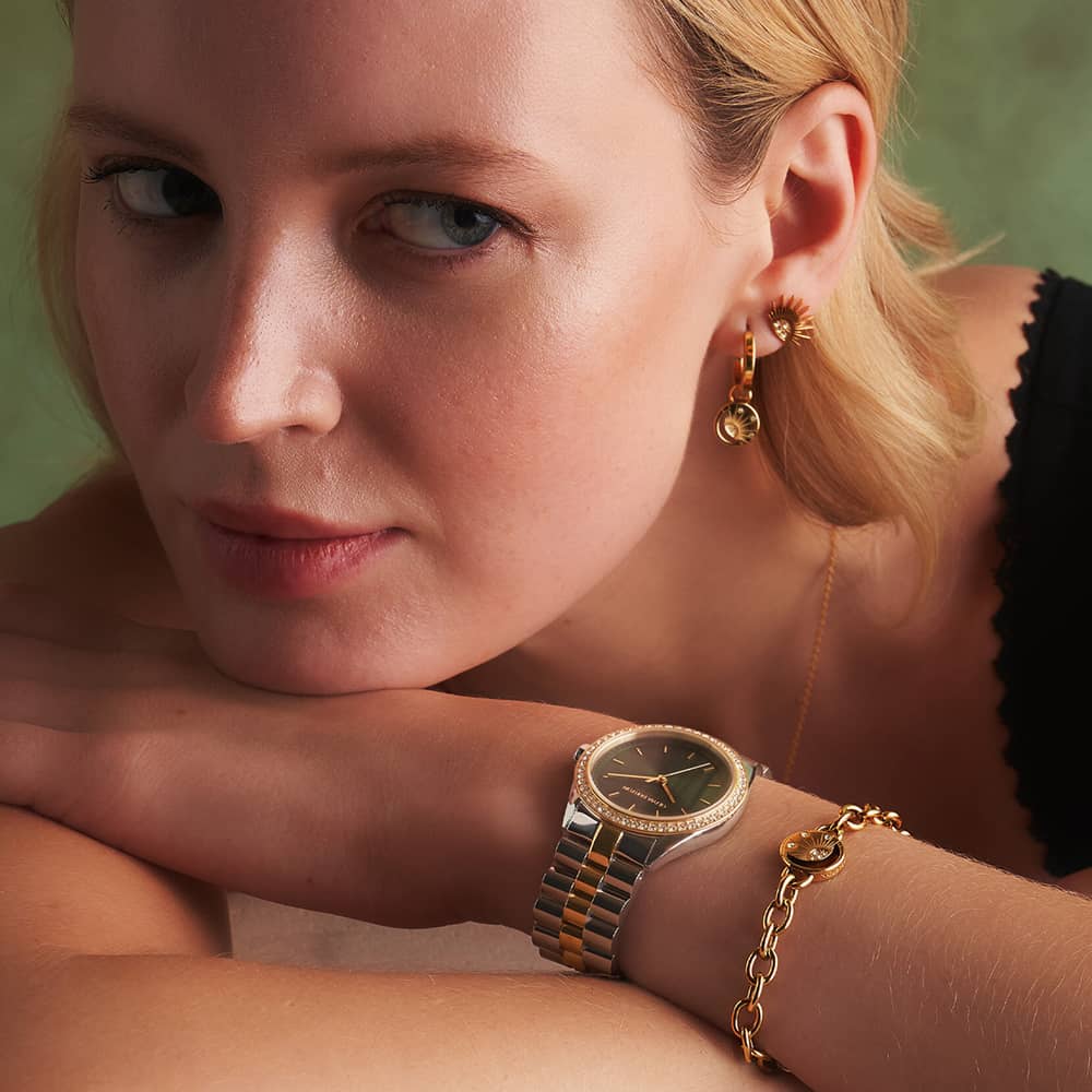 Olivia Burton Celestial Sun Gold Plated Crystal Bracelet 24100160
