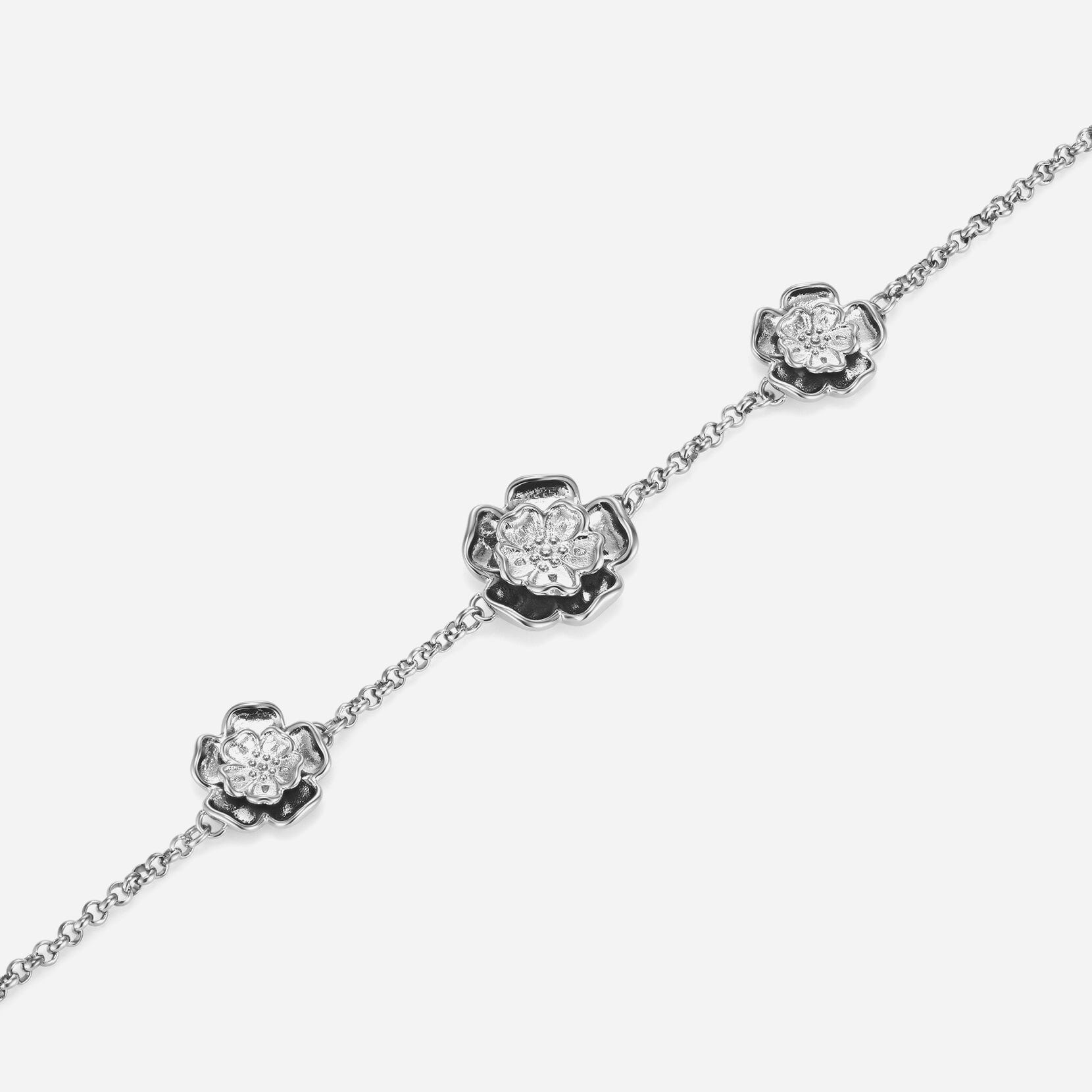Olivia Burton Signature Tudor Rose Silver Tone Bracelet 24100246