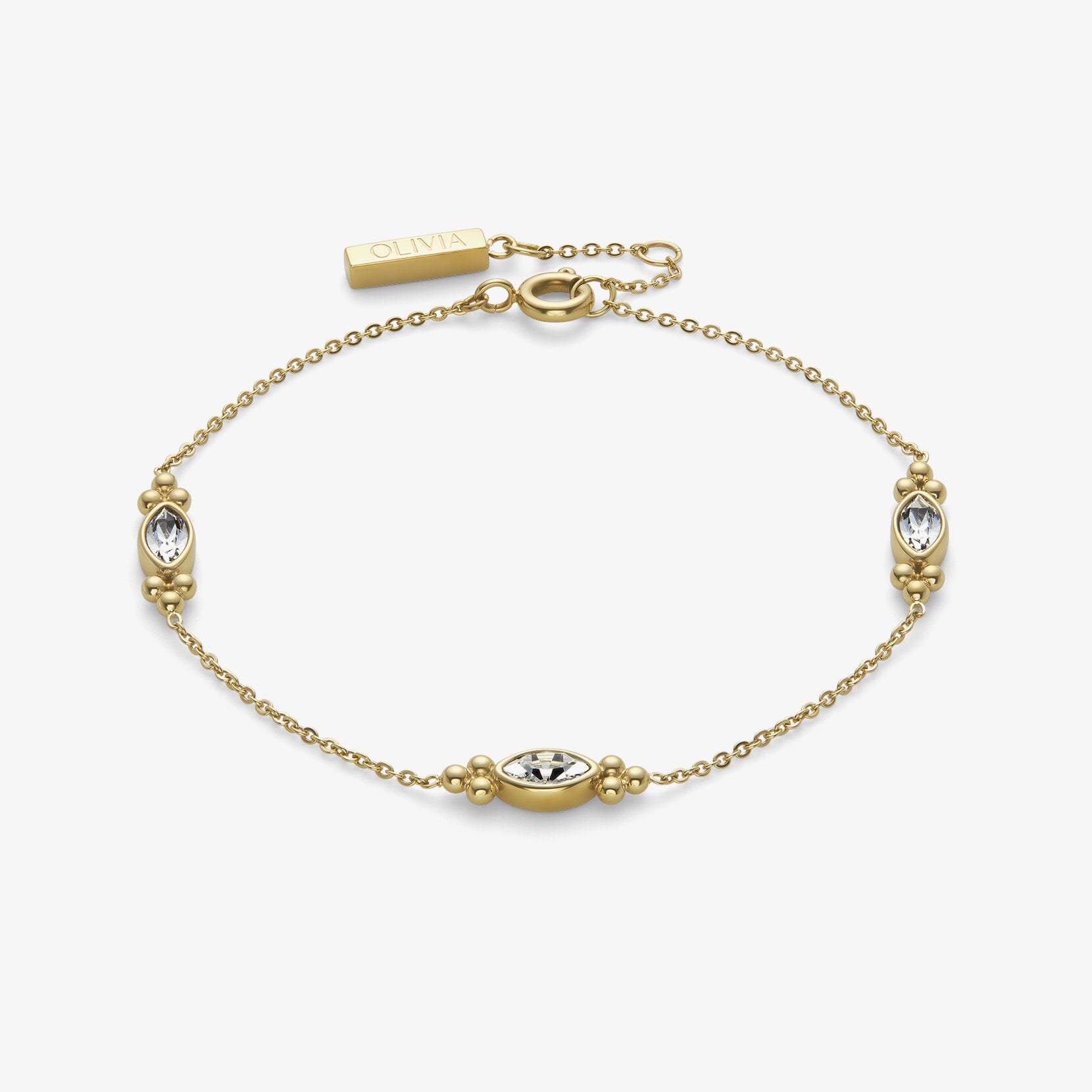 Olivia Burton Classic Dainty Gold Plated Crystal Bracelet 24100280