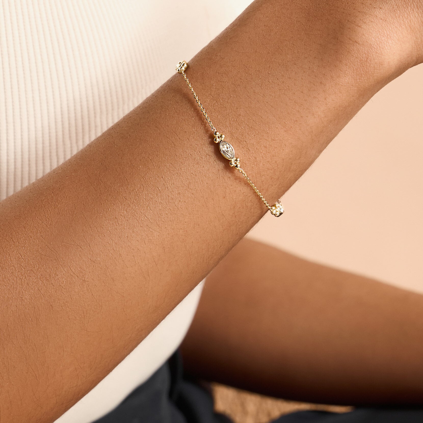 Olivia Burton Classic Dainty Gold Plated Crystal Bracelet 24100280