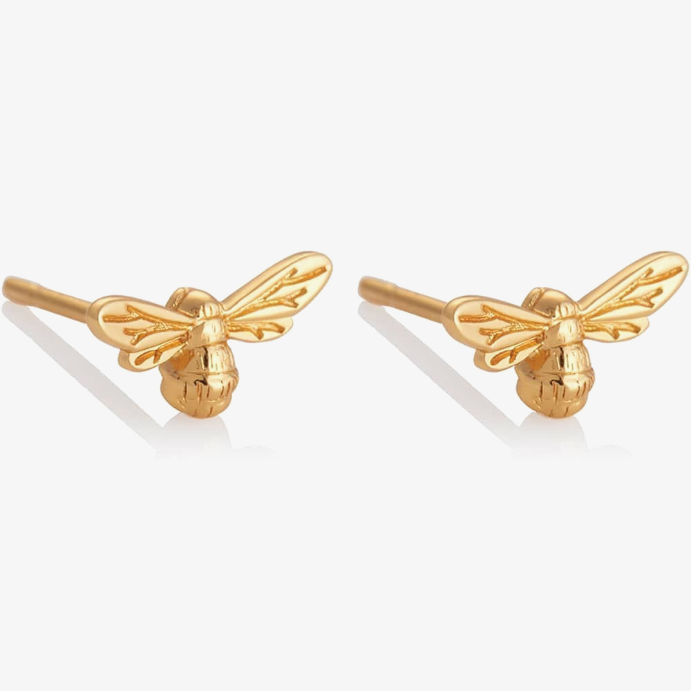 Olivia Burton Lucky Bee Gold Tone Stud Earrings OBJAME23N