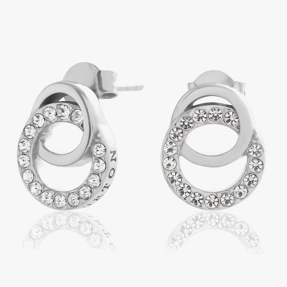 Product photograph of Olivia Burton Classic Interlink Silver Drop Stud Earrings Objcoe220 from The Jewel Hut