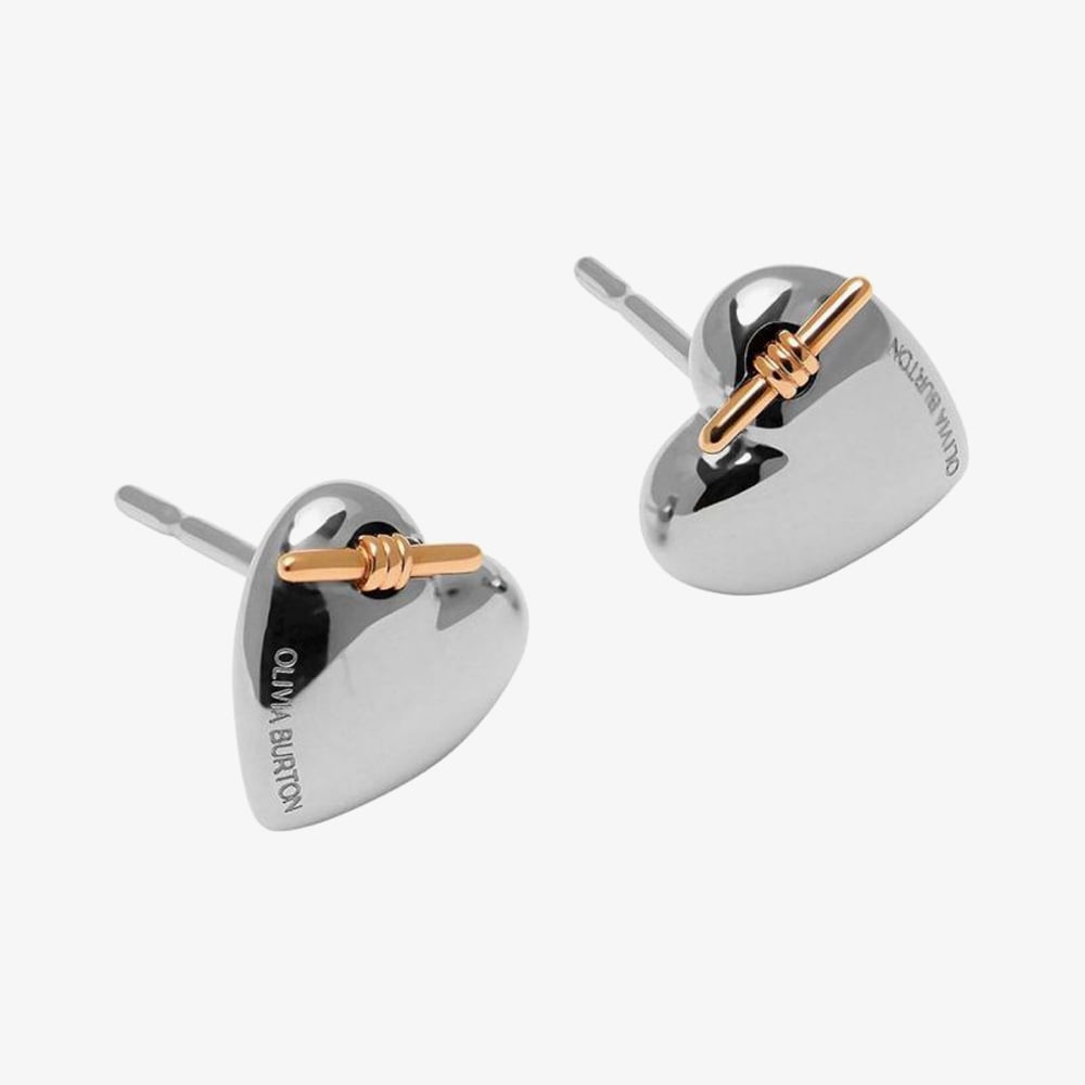 Olivia Burton Classic Knot Heart Stainless-Steel and Rose Gold Tone Stud Earrings 24100038