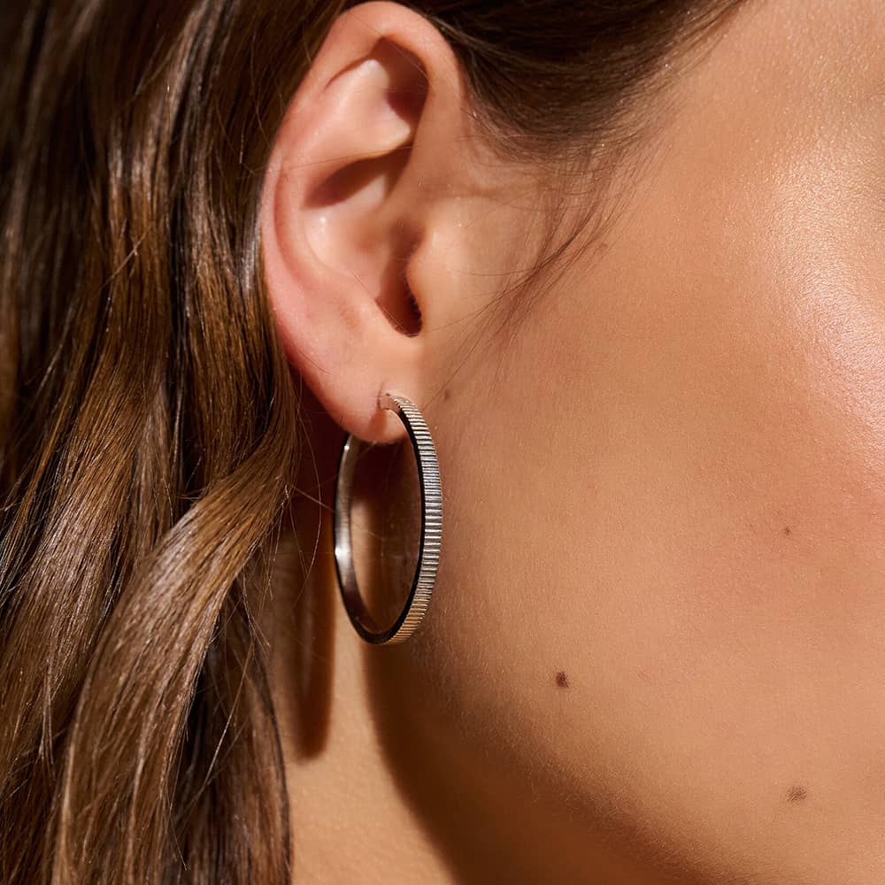 Olivia Burton Classic Linear Silver Hoop Earrings 24100010