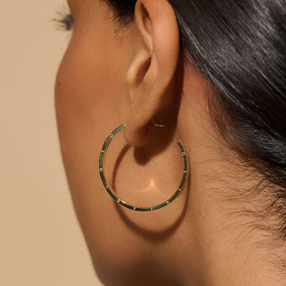 Olivia Burton Classic Linear Gold Plated Hoop Earrings 24100011