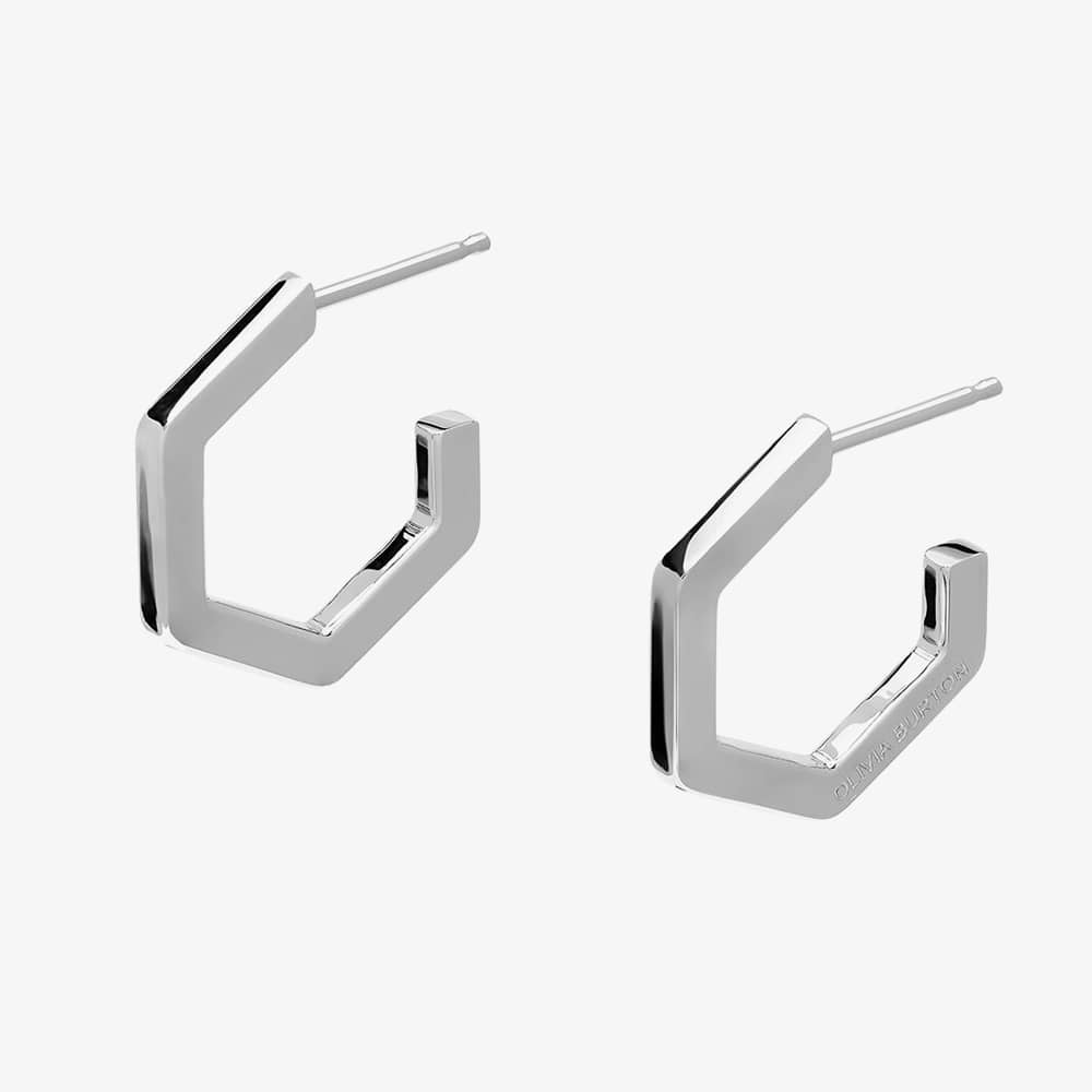 Olivia Burton Signature Honeycomb Stainless Steel Hexagonal Hoop Earrings 24100149