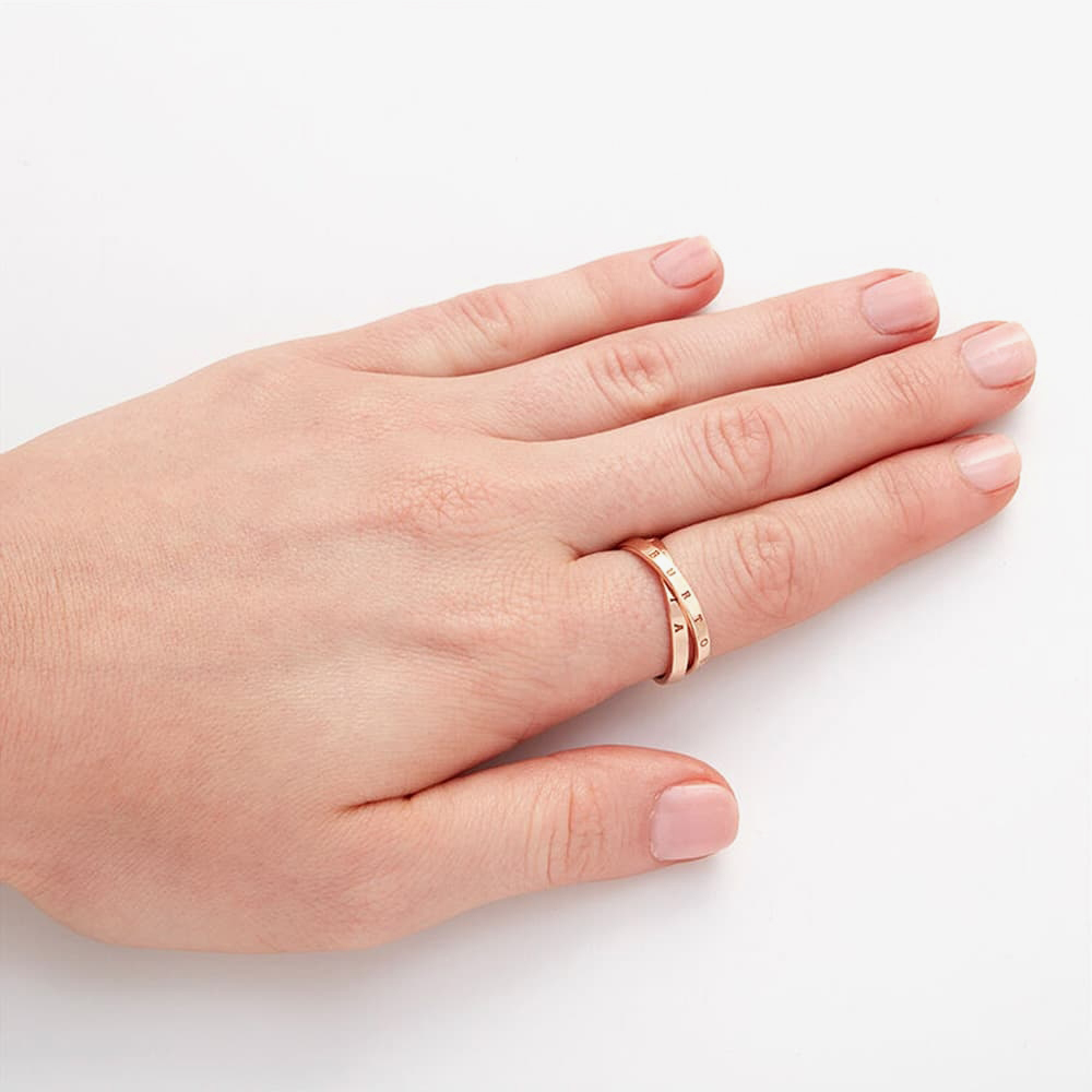 Olivia Burton The Classics Rose Gold-plated Interlink Ring OBJCOR24