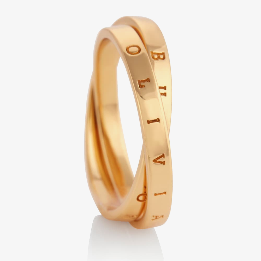 Olivia Burton The Classics Gold-plated Interlink Ring OBJCOR19