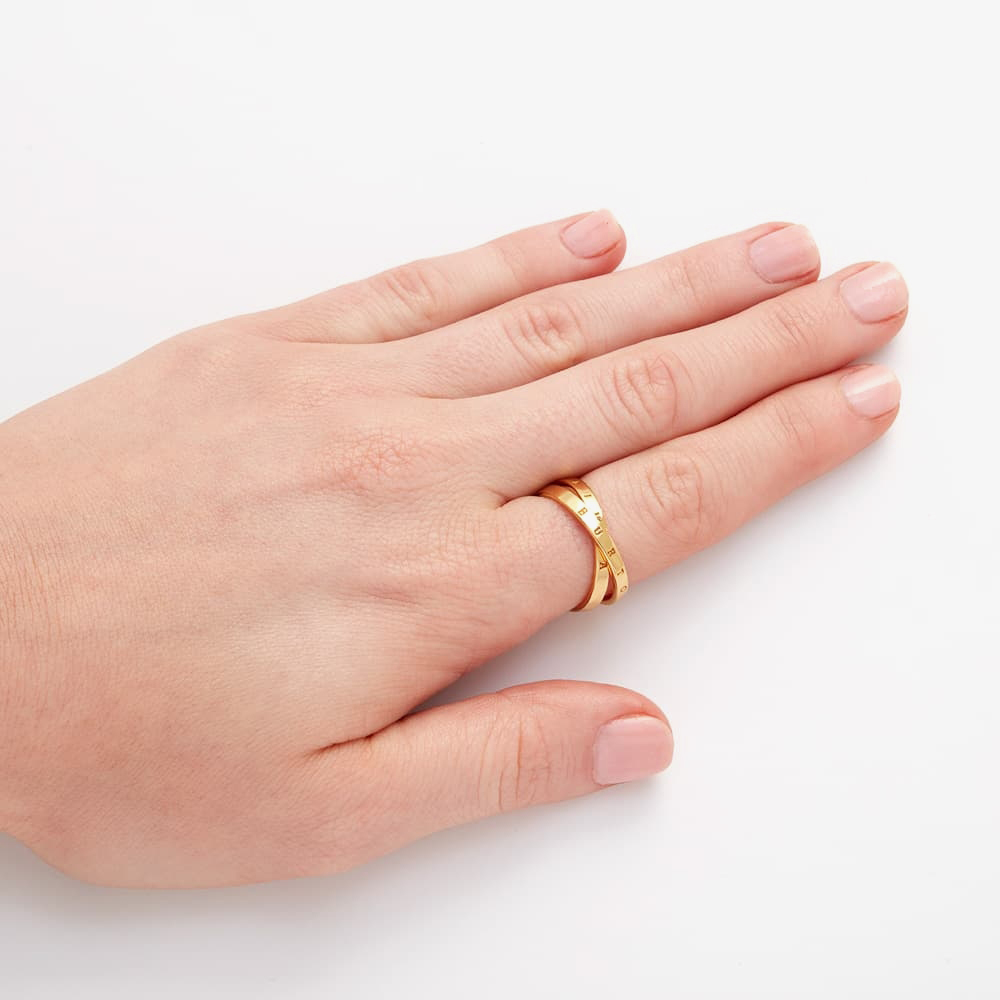 Olivia Burton The Classics Gold-plated Interlink Ring OBJCOR19