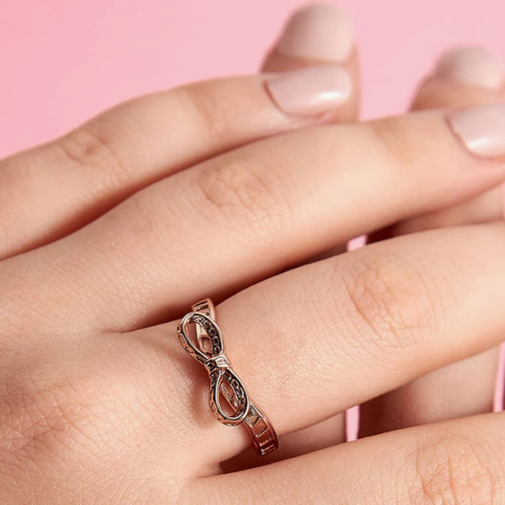 Olivia Burton Bow Rose Gold Tone Ring OBJVBR17