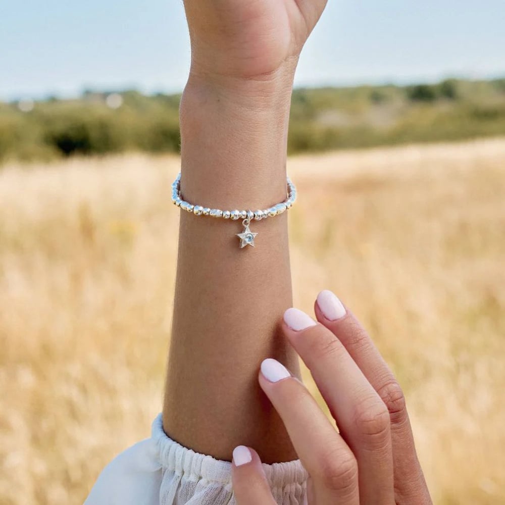 ChloBo Sterling Silver March Birthstone Bracelet SBBCB3484