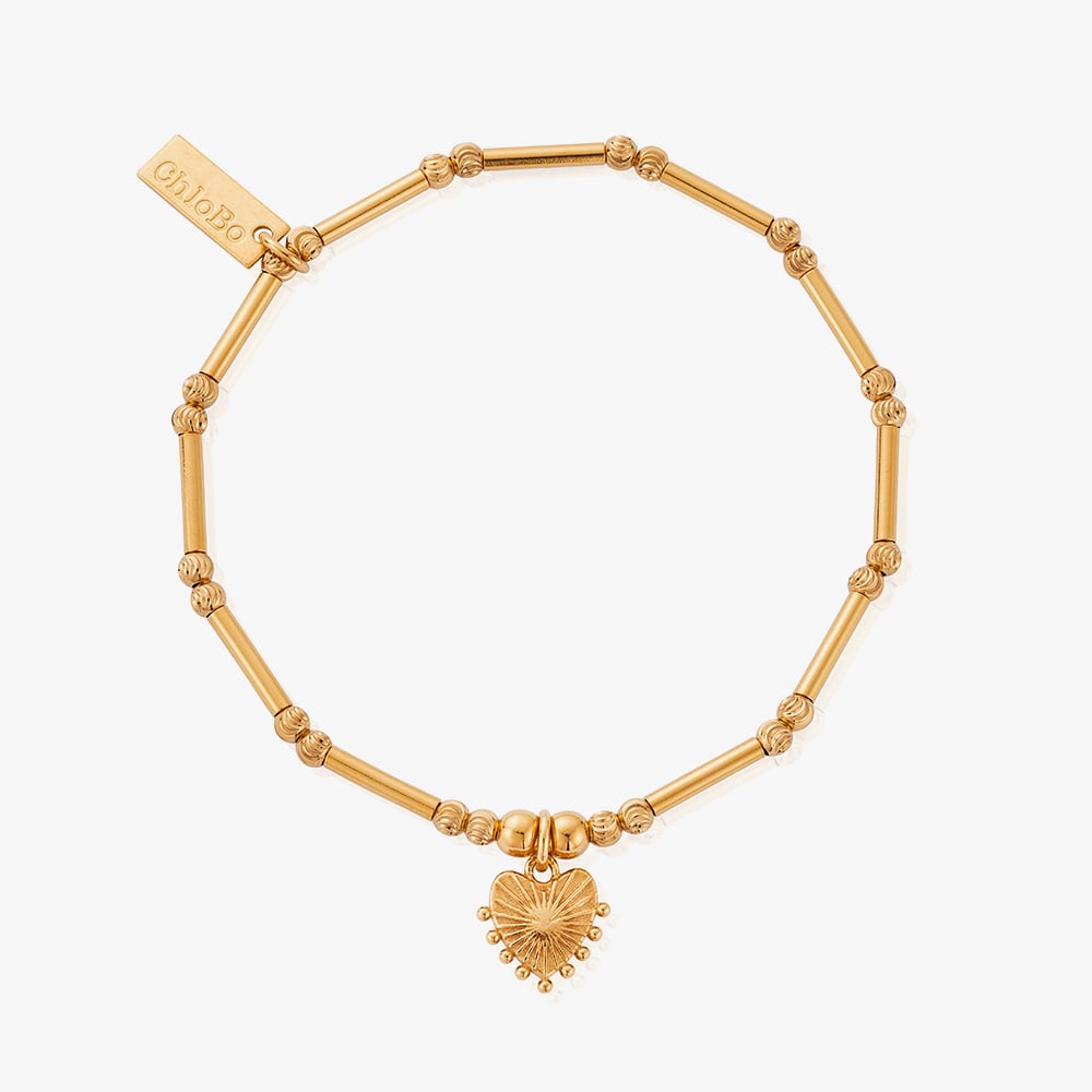 ChloBo Gold Plated Dainty Moon Cut Sparkle Glowing Beauty Bracelet GBMCTN3197