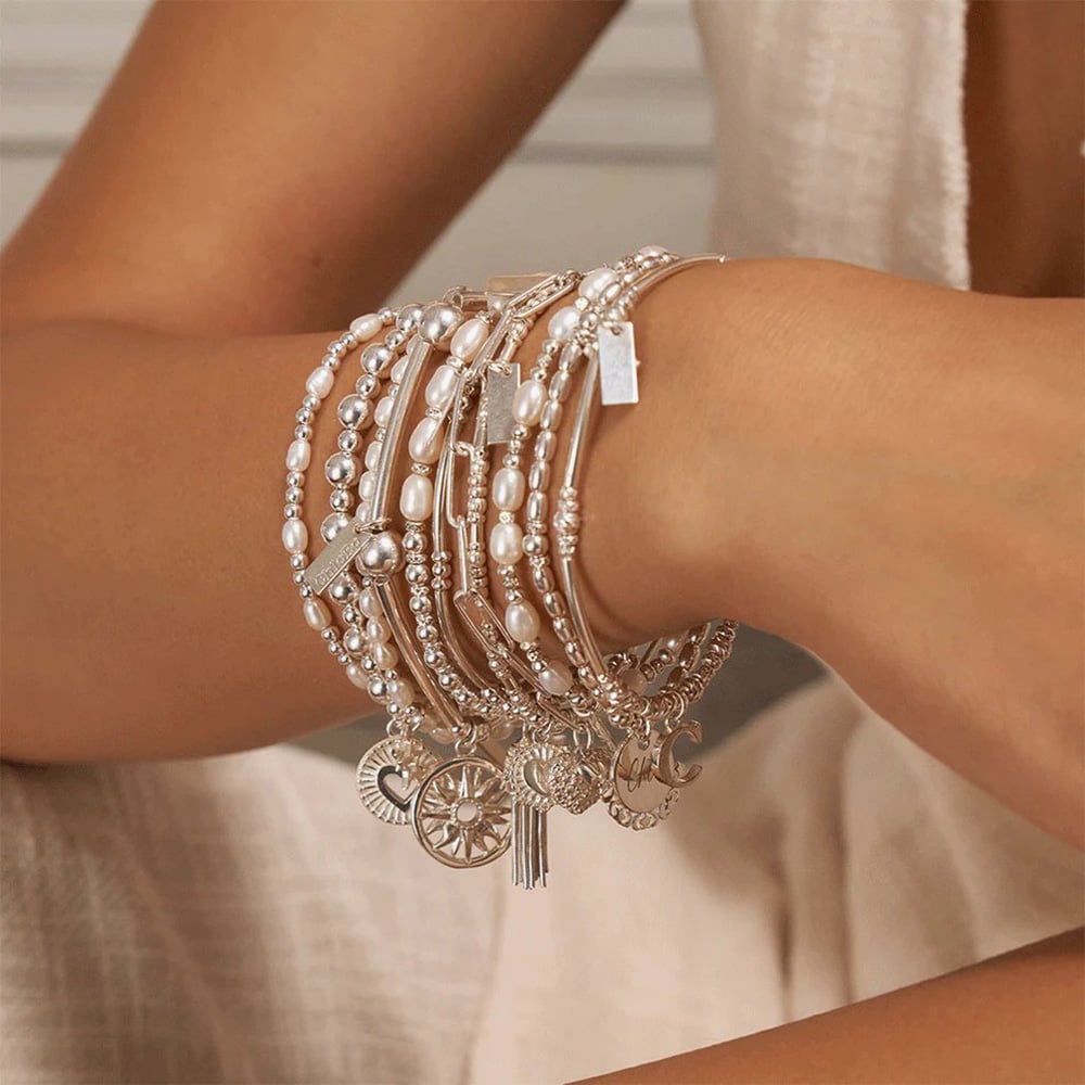 ChloBo Silver Cute Charm Pearl Bracelet SBRPCC