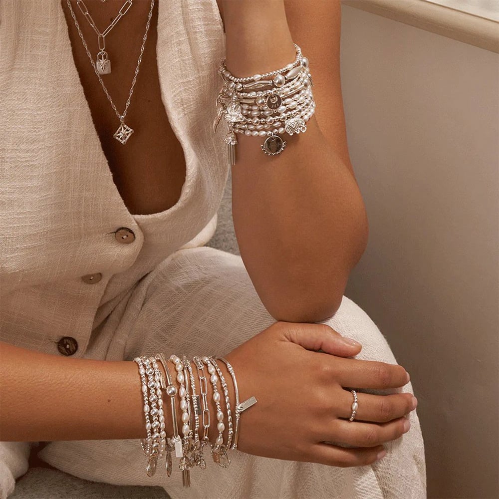 ChloBo Silver Cute Charm Pearl Bracelet SBRPCC