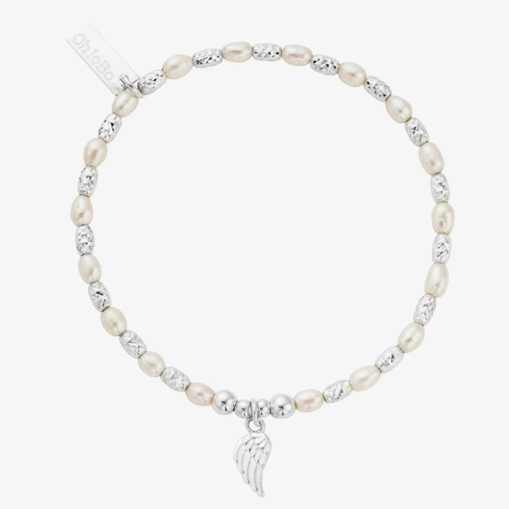 ChloBo Silver Forever + Always Pearl Wing Bracelet