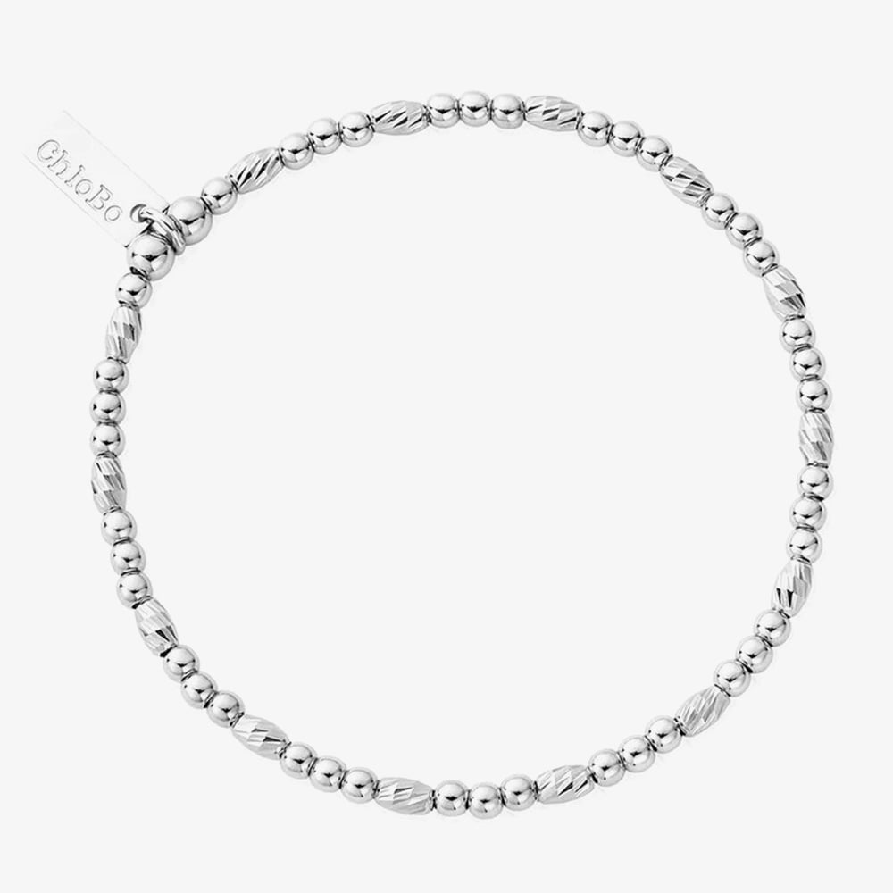 ChloBo Silver Dainty Sparkle Bracelet
