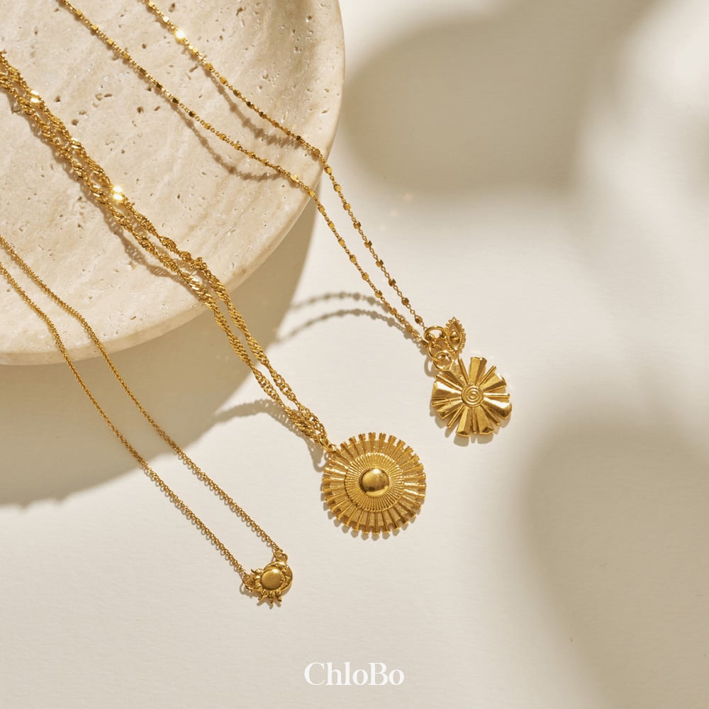 ChloBo Rhythm Of Renewal 18ct Gold Plated Necklace GN3593