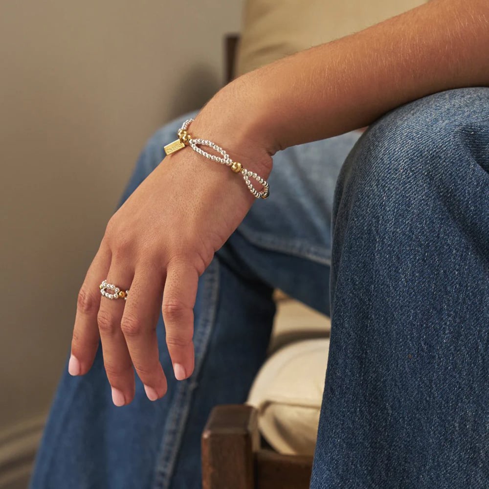 ChloBo Mixed Metal Entwined Double Ring GMR2D (M)