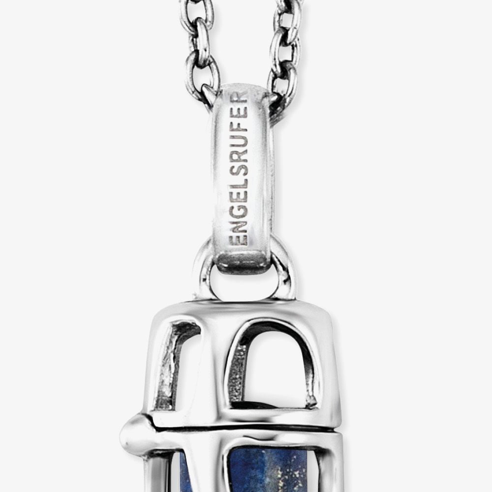 Angel Whisperer Powerful Stone Silver Lapis Luzuli Small Necklace ERN-HEAL-LP-S