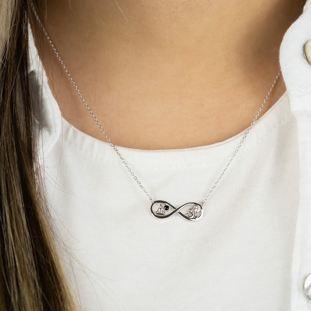 Angel Whisperer Silver Cubic Zirconia Infinity Necklace ERN-YIYAINFINITY-ZI