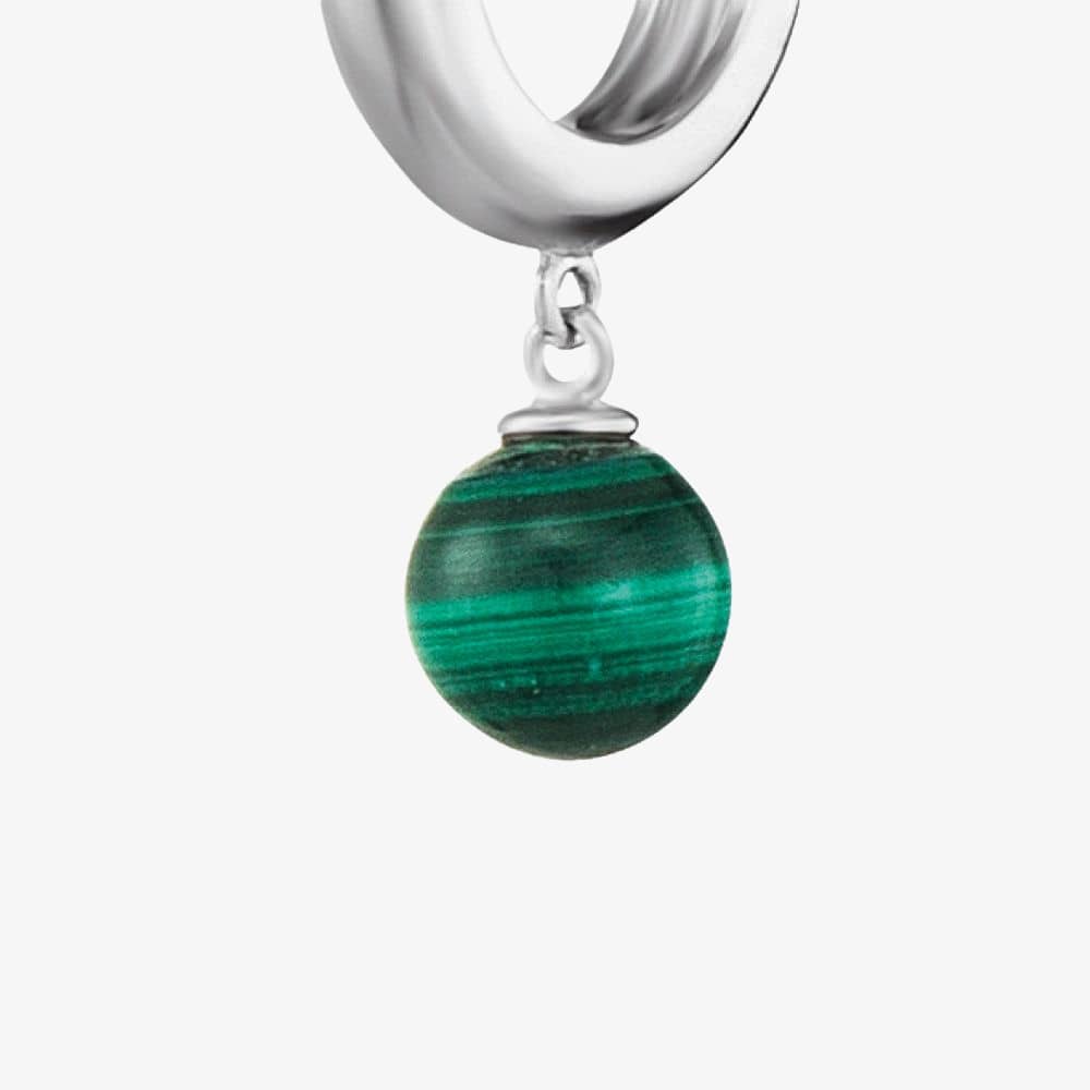 Angel Whisperer Green Malachite Hoop Earrings ERE-ML-CR