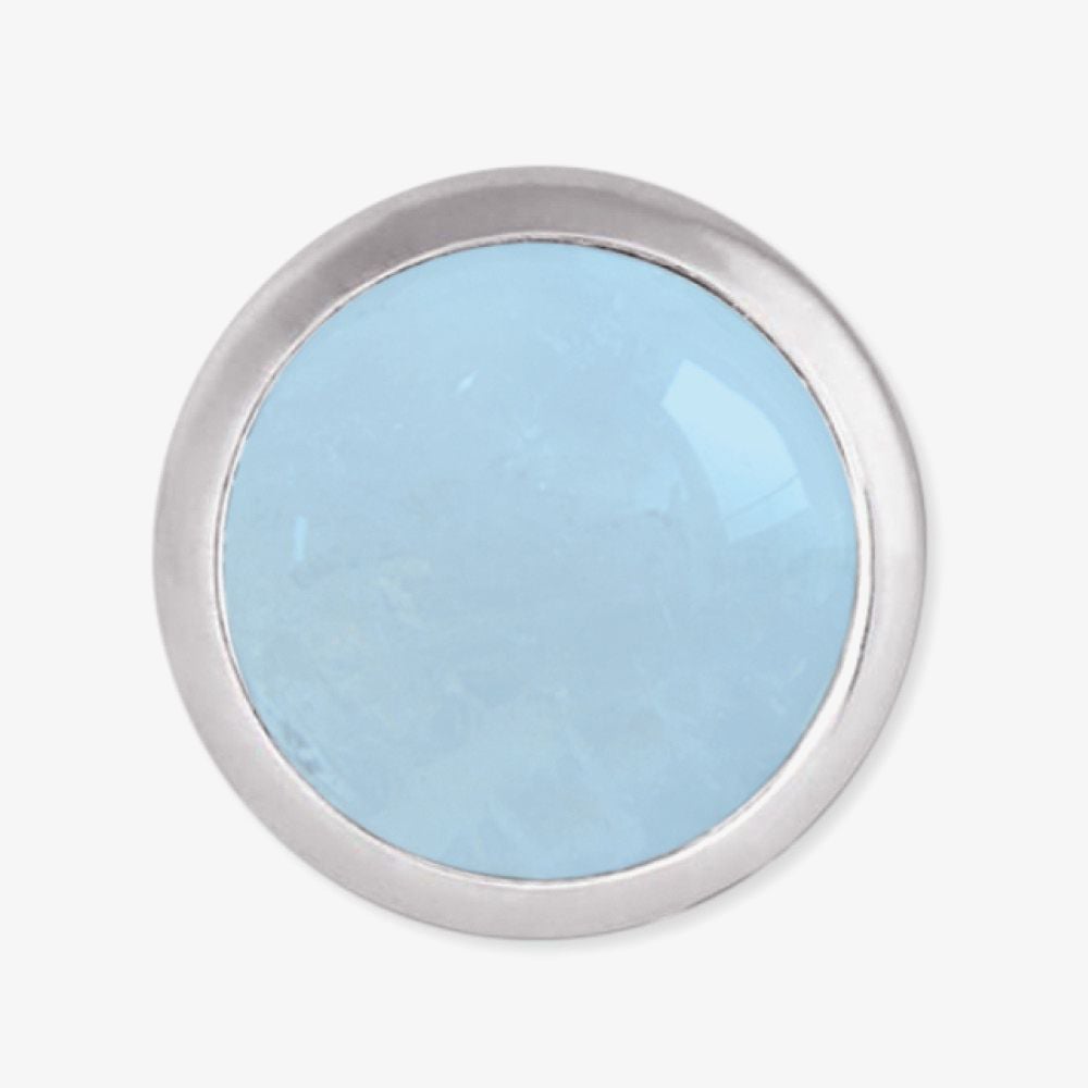 Angel Whisperer Powerful Stone Silver Blue Agate Stud Earrings ERE-BA-ST
