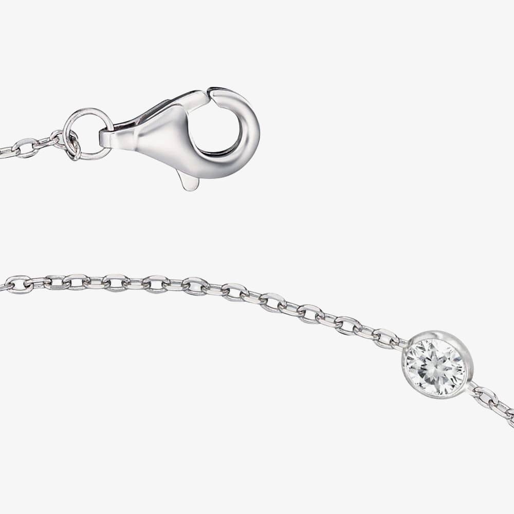 Angel Whisperer Silver Moon Cubic Zirconia Stone Anklet ERF-LILMOON-ZI