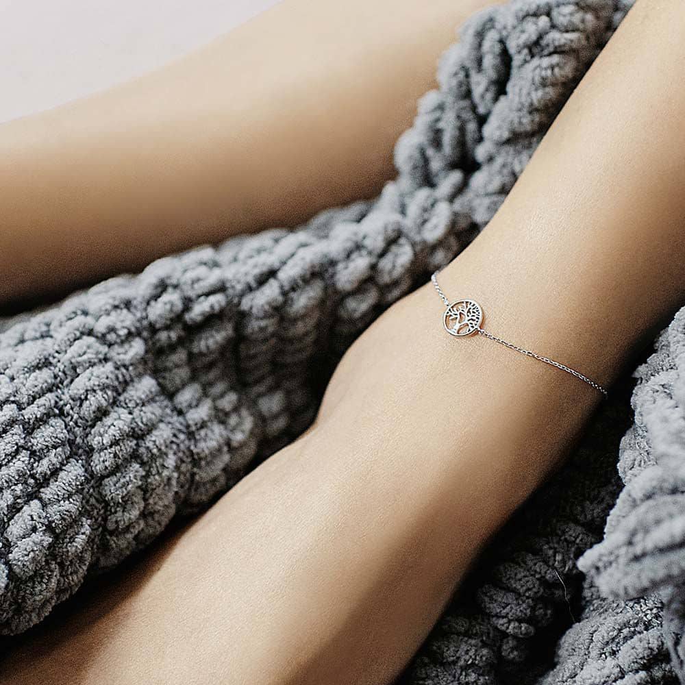 Angel Whisperer Silver Tree of Life Anklet ERF-LILTREE