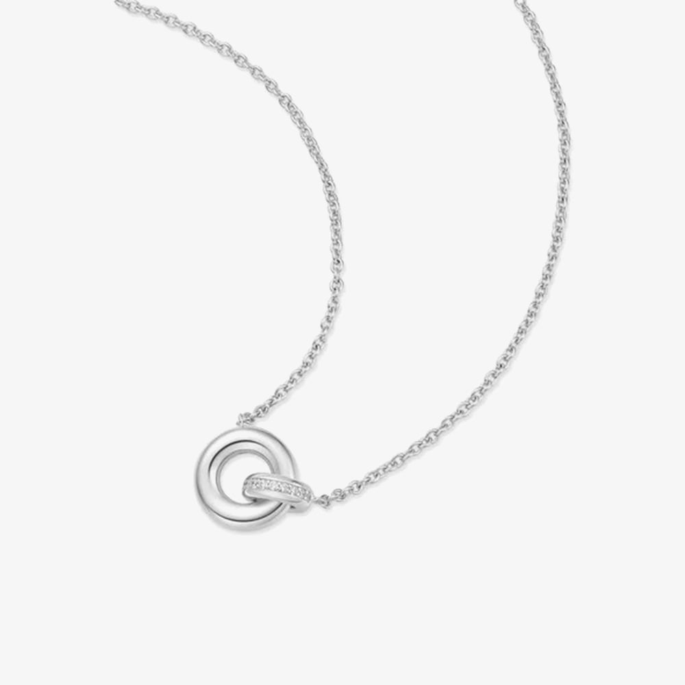 Ania Haie Vogue Maven Sterling Silver Cubic Zirconia Linked Necklace N062-02H