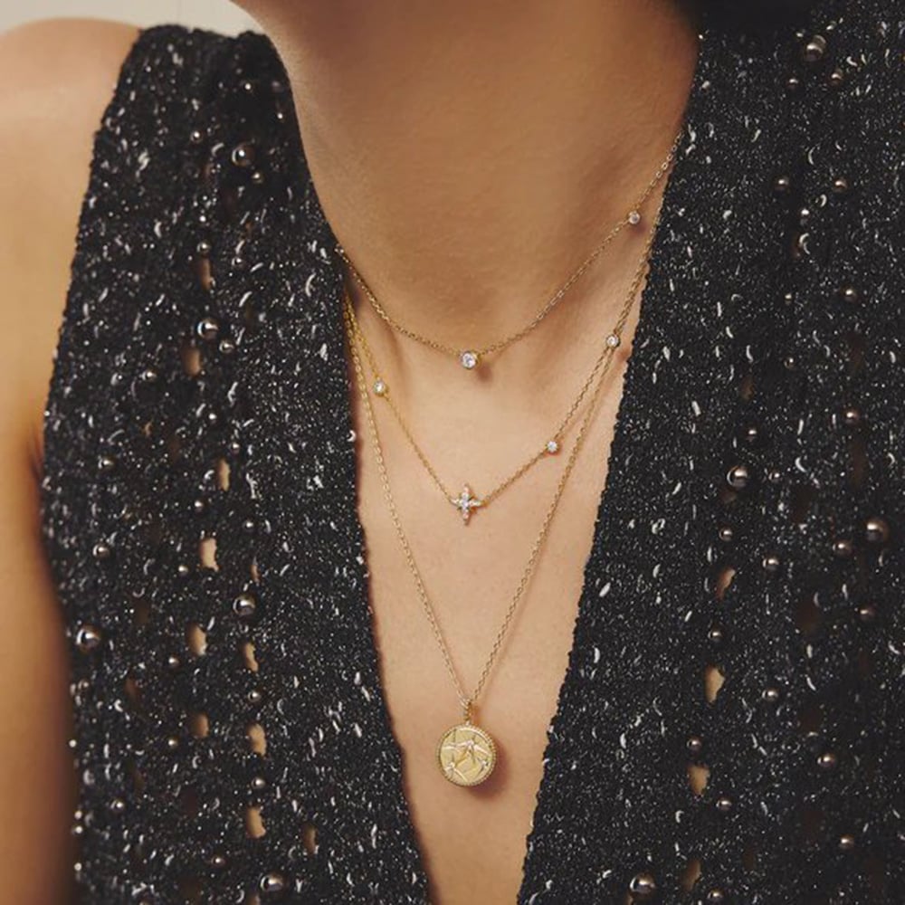 Ania Haie Miss Dainty 14ct Gold Plated Cubic Zirconia Star Necklace N065-02G