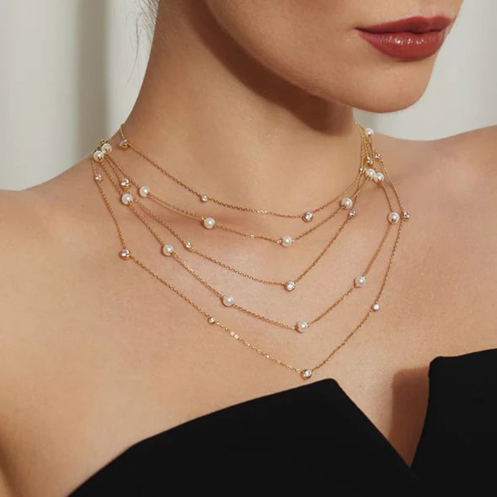 Ania Haie Miss Dainty 14ct Gold Plated Multi Cubic Zirconia Necklace N065-06G