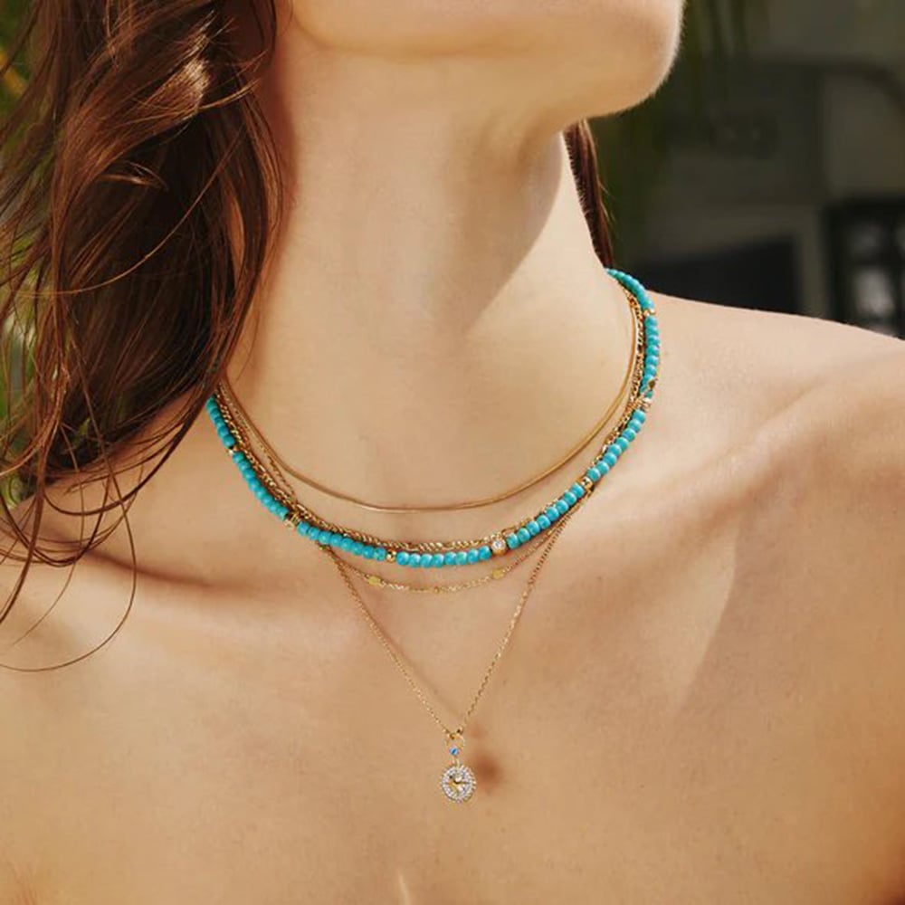 Ania Haie Chill Voyager 14ct Gold Plated Multi Disc Necklace N063-01G