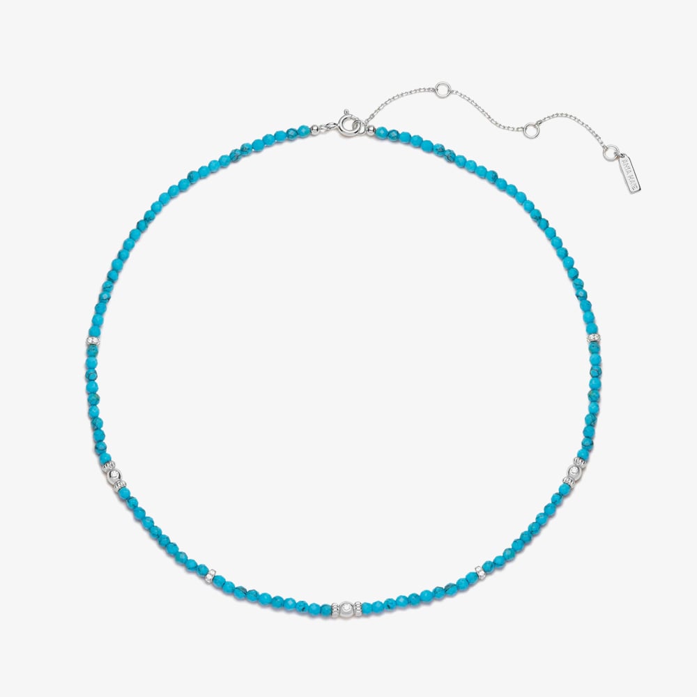 Ania Haie Ripple Joy Silver &amp; Lab-Created Turquoise Beaded Necklace N073-02H