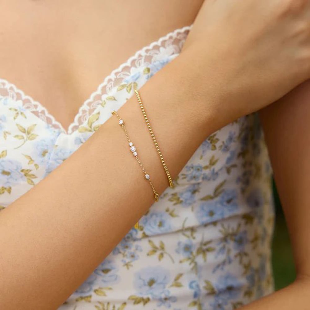 Ania Haie Miss Dainty 14ct Gold Plated Multi Cubic Zirconia Bracelet B065-03G