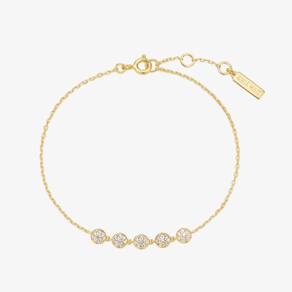 Ania Haie Miss Dainty 14ct Gold Plated Pave Multi Bead Bracelet B065-04G