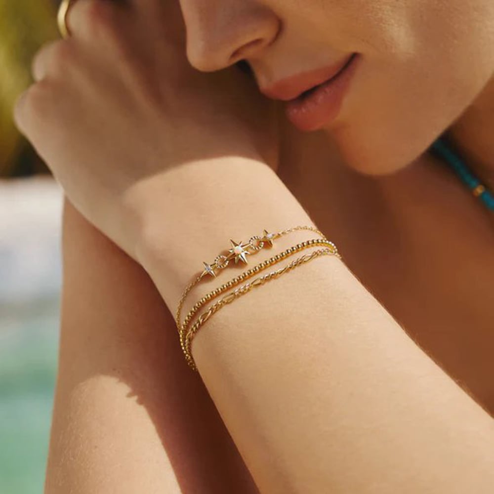 Ania Haie Chill Voyager 14ct Gold Plated Beaded Bracelet B063-03G