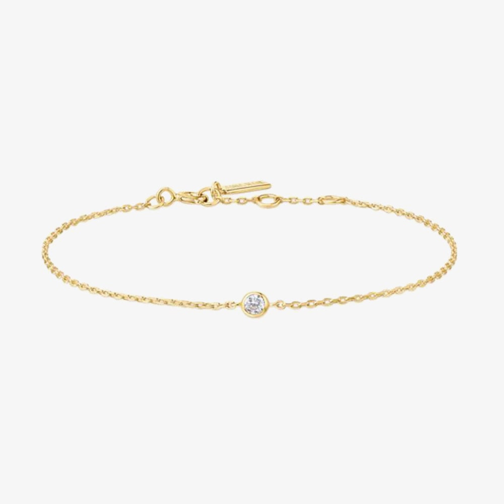 Ania Haie Vogue Maven 14ct Gold Plated Sparkle Bezel Bracelet B062-01G