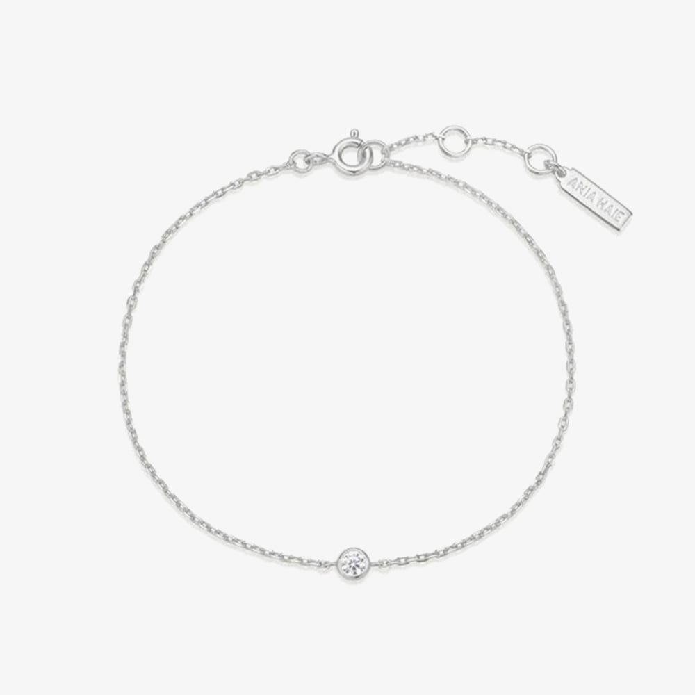 Ania Haie Vogue Maven Sterling Silver Sparkle Bezel Bracelet B062-01H