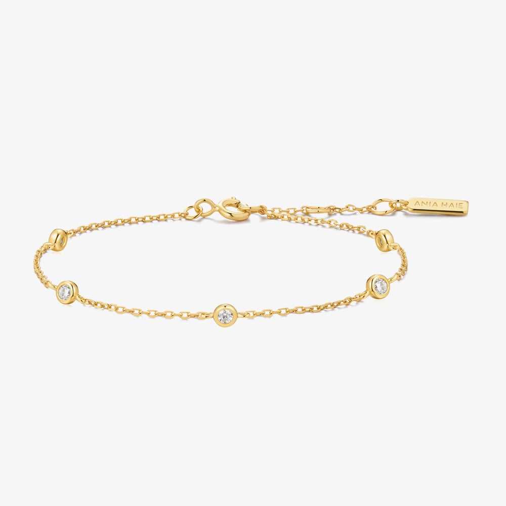 Ania Haie Starlit Drops Gold Plated Cubic Zirconia Bracelet B074-02G